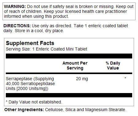 Kal Serrapeptase 20 mg 90 Tablet