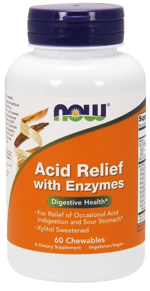 Now Foods Acid Relief with Enzymes 60 Lozenge