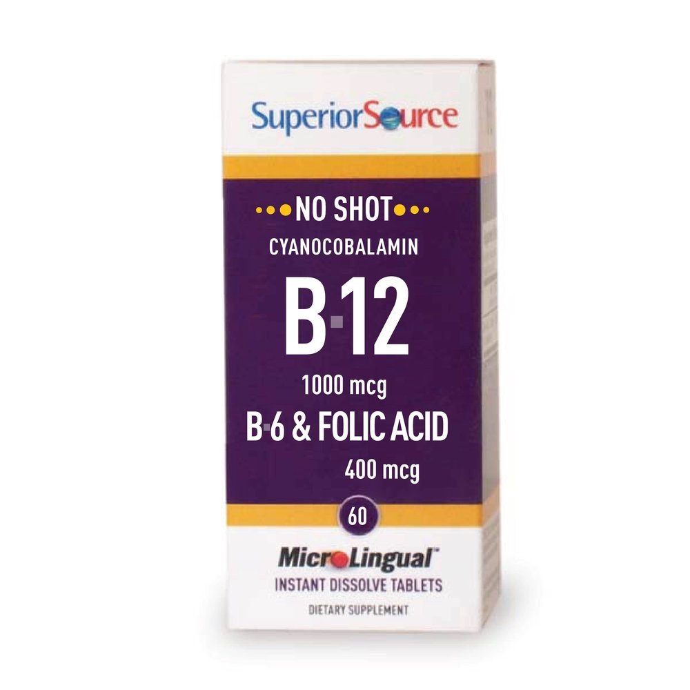 Superior Source No Shot B6/B12/Folic Acid 60 Sublingual Tablet
