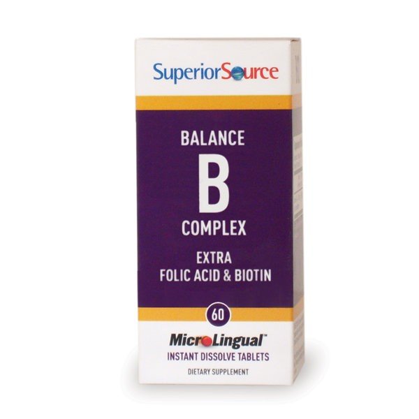 Superior Source Balance B Complex w/Extra Folic Acid &amp; Biotin 60 Sublingual Tablet