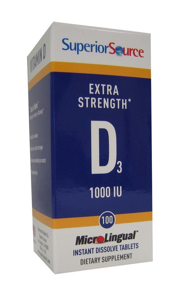 Superior Source Vitamin D 1,000 IU - Extra Strength 100 Sublingual Tablet