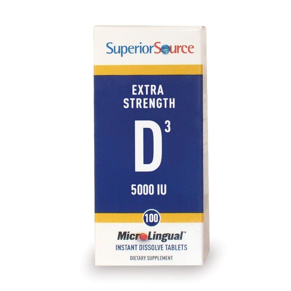 Superior Source Vitamin D 5,000 IU - Extra Strength 100 Sublingual Tablet