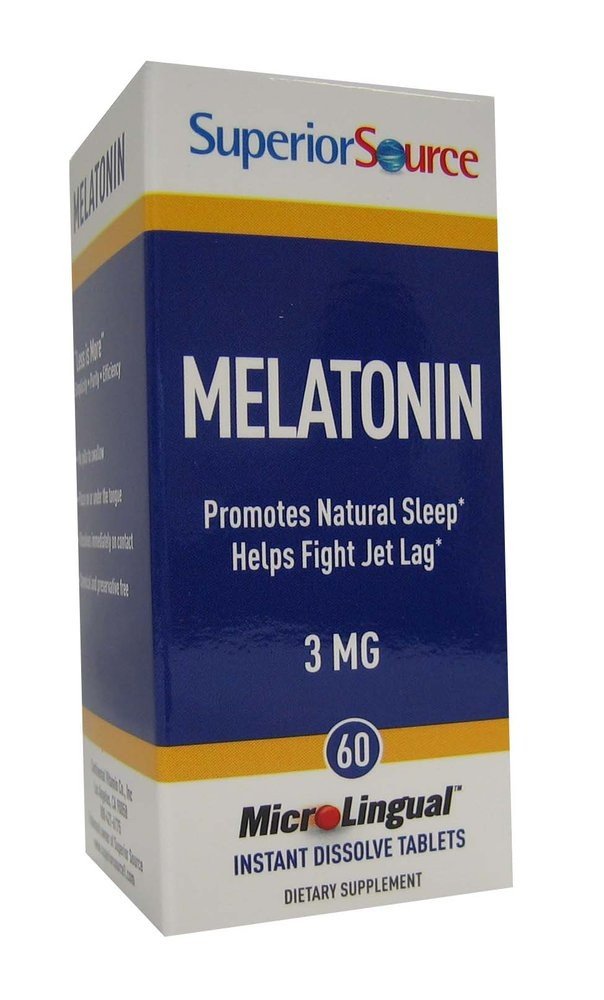 Superior Source Melatonin 3mg (with Camomile 1 mg) 60 Sublingual Tablet
