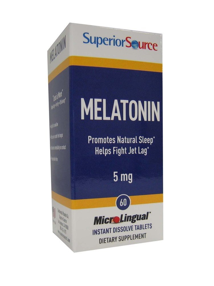 Superior Source Melatonin 5 mg (with Camomile 1 mg) 60 Sublingual Tablet