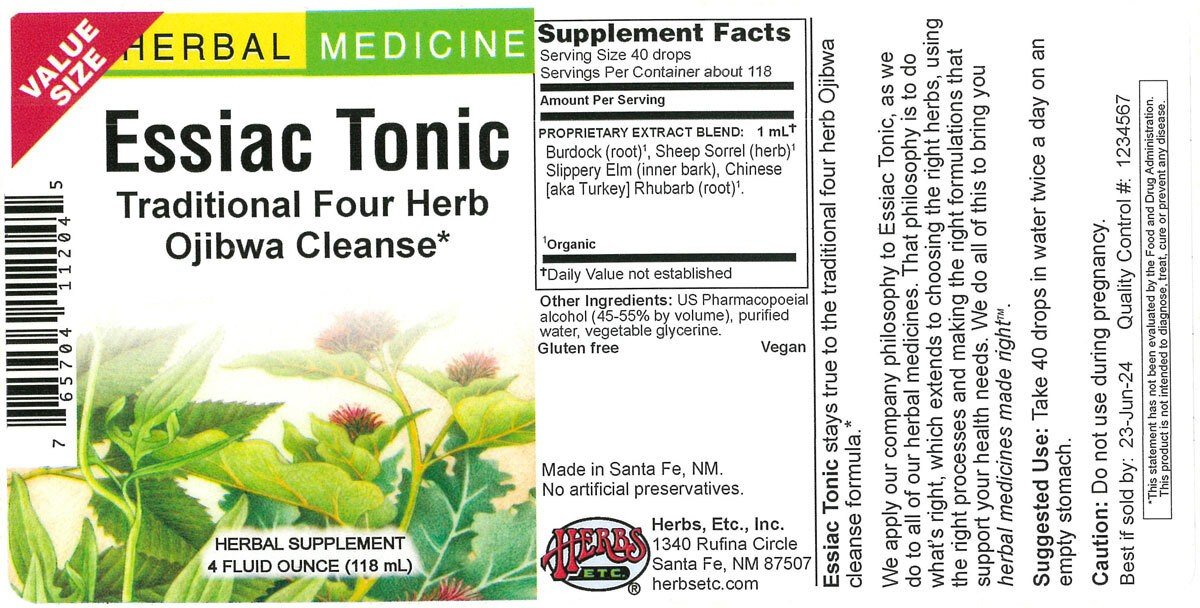 Herbs Etc Essiac Tonic 4 oz Liquid