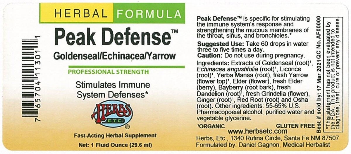 Herbs Etc Peak Defense 1 oz Liquid