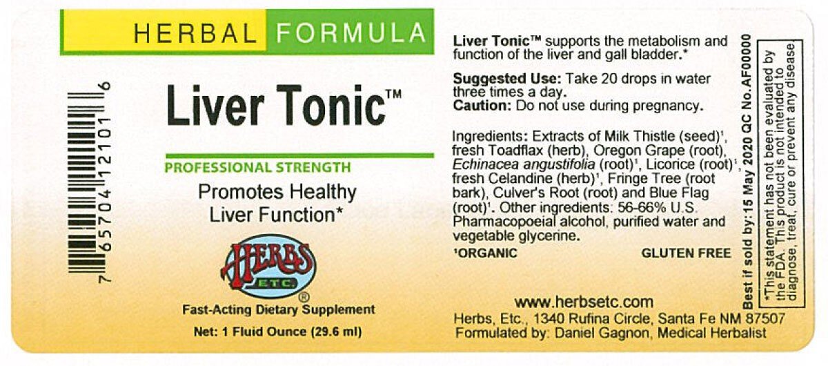 Herbs Etc Liver Tonic 1 oz Liquid