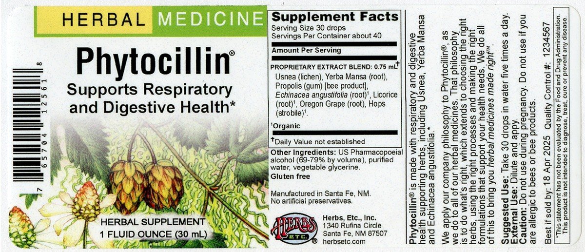 Herbs Etc Phytocillin 1 oz Liquid