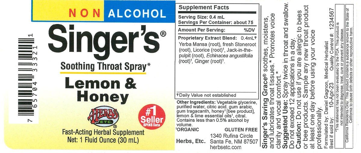 Herbs Etc Singer&#39;s Saving Grace Extra Strength Original 1 oz Liquid