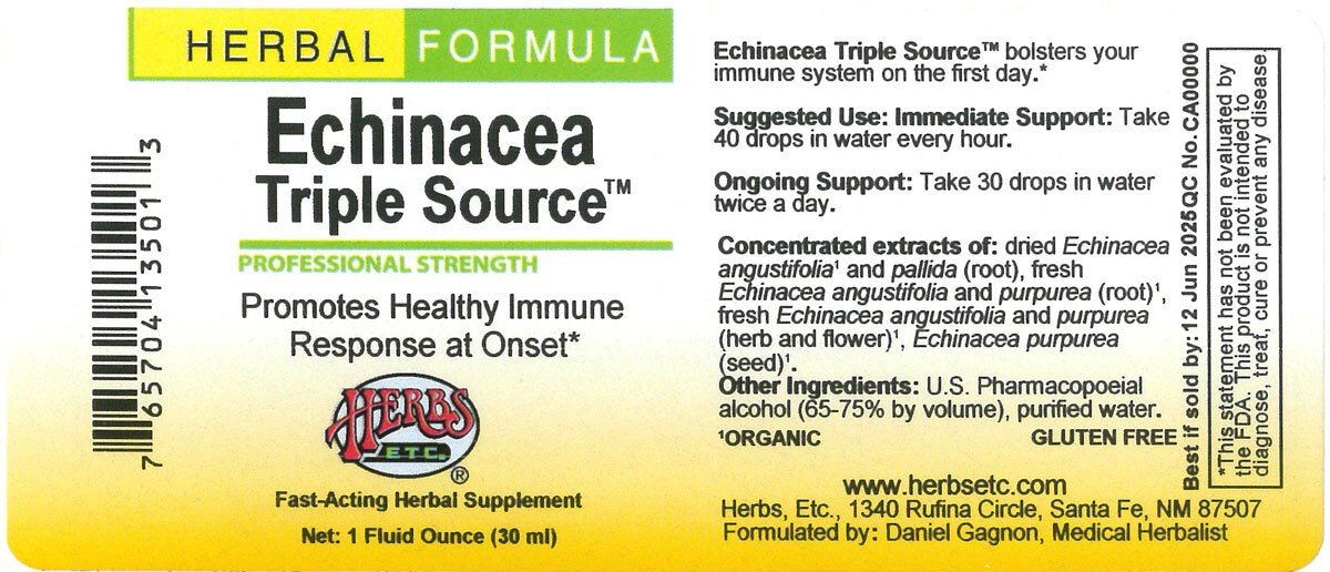 Herbs Etc Echinacea Triple Source 1 oz Liquid