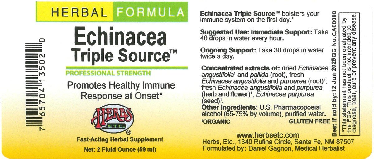 Herbs Etc Echinacea Triple Source 2 oz Liquid