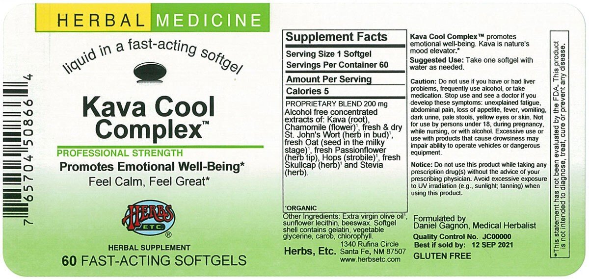 Herbs Etc Kava Cool Complex 60 Softgel