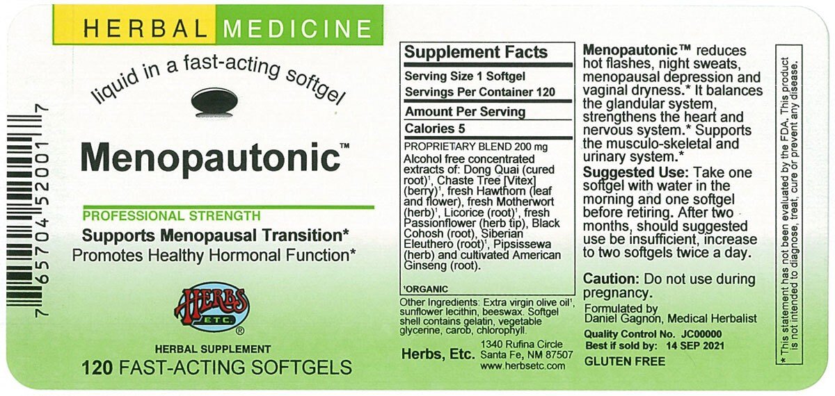 Herbs Etc Menopautonic 120 Softgel