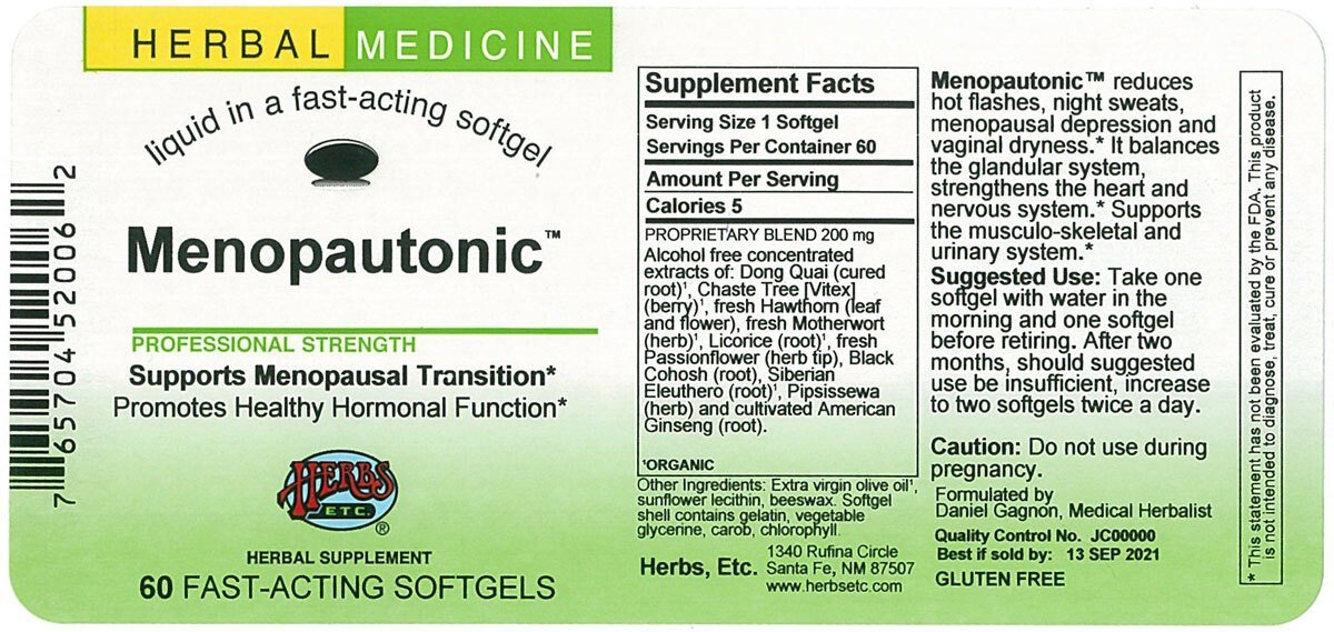 Herbs Etc Menopautonic 60 Softgel