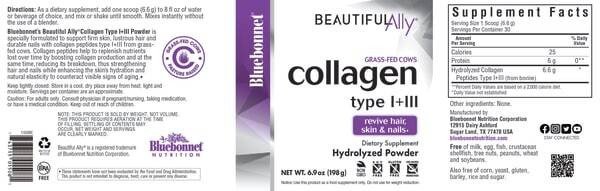 Bluebonnet Beautiful Ally Collagen Type I + III 6.9 Powder