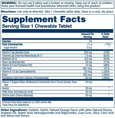 Solaray B-Complex Chewable (Orange) 50 Chewable