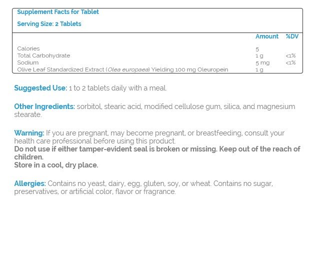 Source Naturals, Inc. Wellness Olive Leaf Standardized Extract 120 Tablet
