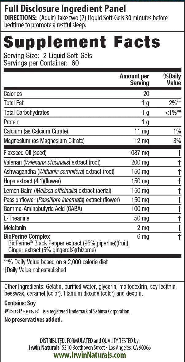 Irwin Naturals Power to Sleep PM 120 Softgel