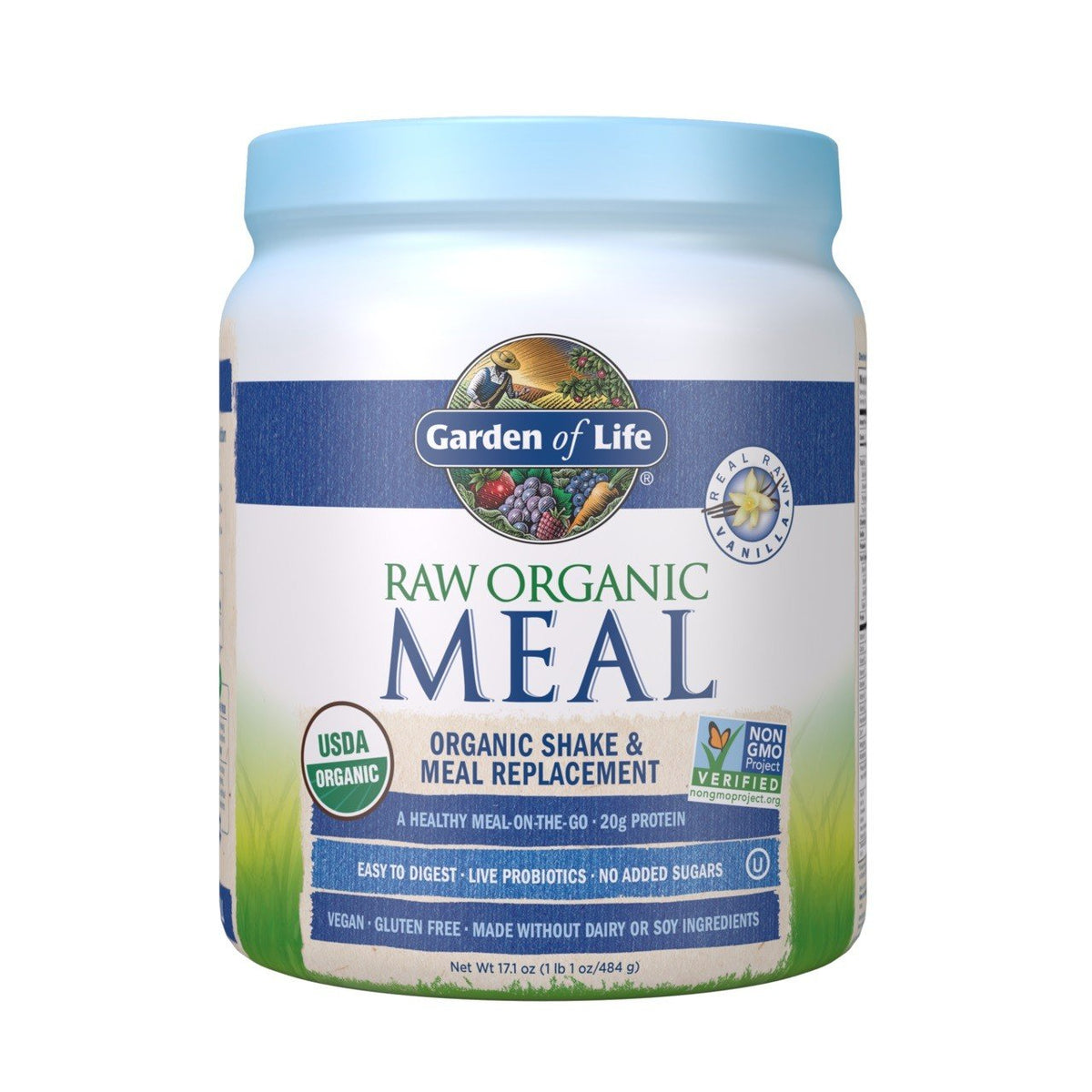 Garden of Life Raw Organic Meal Vanilla 17.1 oz (484 g) Powder