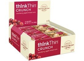 Think Thin Crunch Bar-Cranberry Apple & Mixed Nuts- Box 10 Bars 1 Box