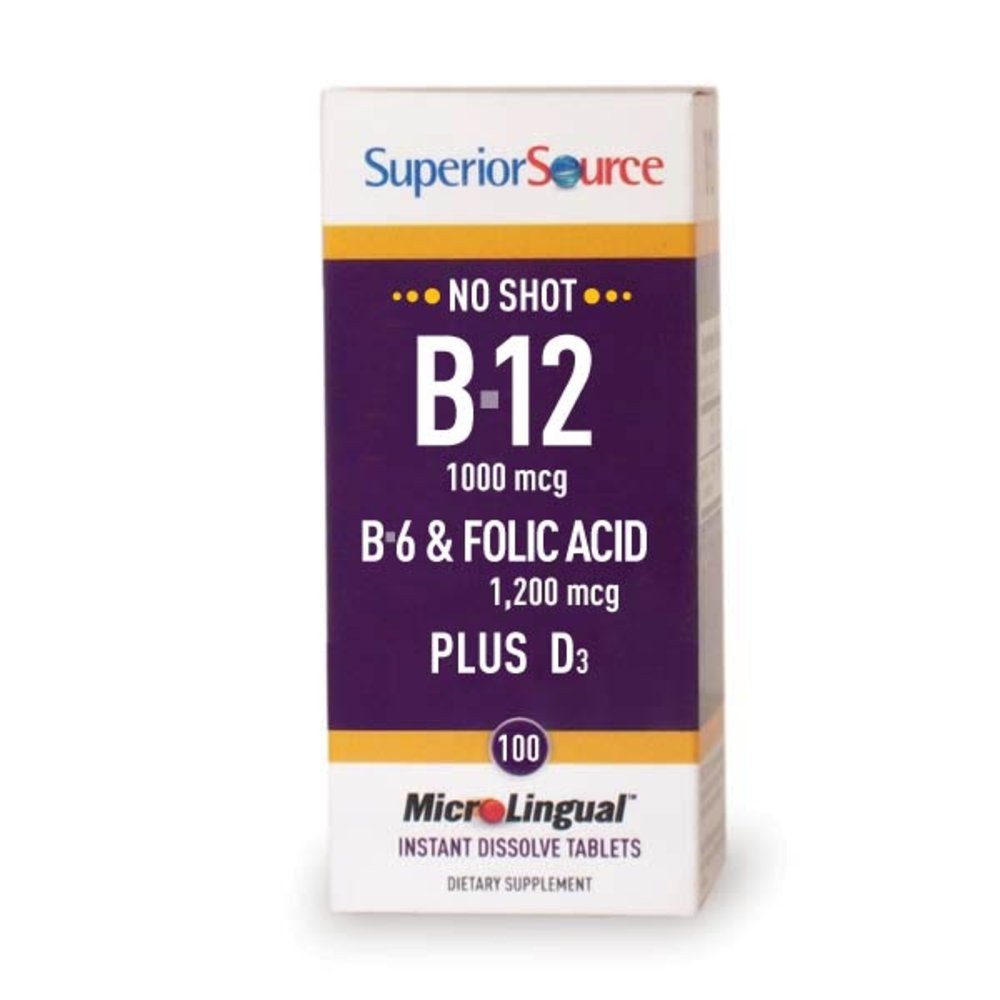 Superior Source B121000mcg/ B6/Folic Acid/withVitaminD1000IU 100 Sublingual Tablet