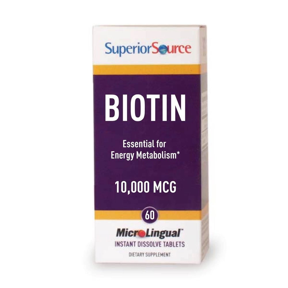 Superior Source Biotin 10,000 mcg 60 Sublingual Tablet