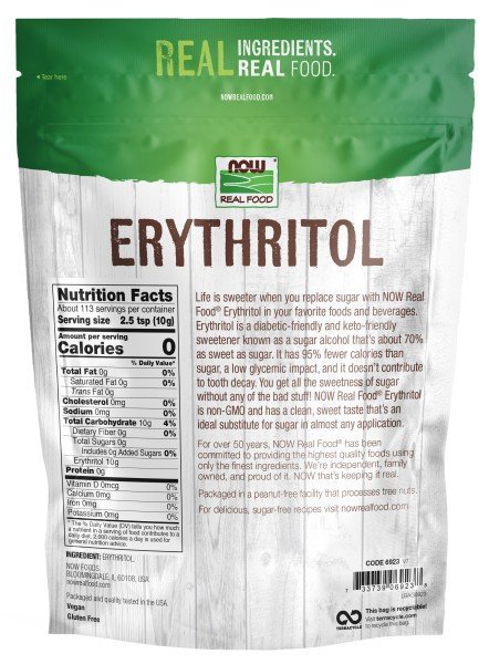 Now Foods 100% Pure Erythritol Crystalline 2.5 lbs Granules