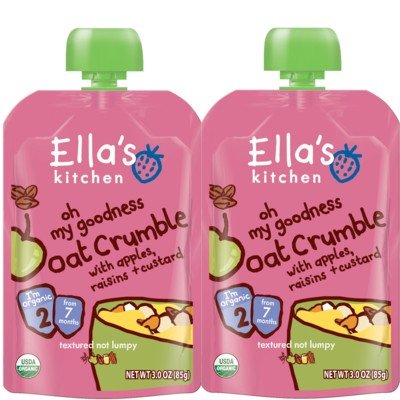 Ella's Kitchen Organic Baby Food - Stage 2 - Oh My Goodness Oat Crumble - Box 6 x 3 oz Box