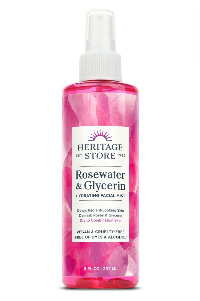 Heritage Store Rosewater &amp; Glycerin w/ Atomizer 8 oz Liquid