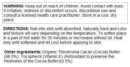 LifeFlo Cocoa Butter Pure Organic Natural 9 oz Cream