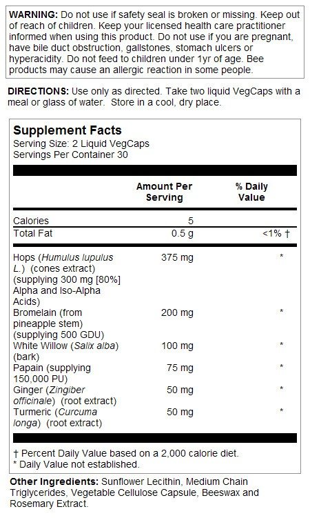 Solaray Super IbuActin 60 Liquid VegCap