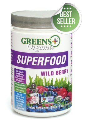 Greens Plus Organic Wild Berry 8.5 oz Powder