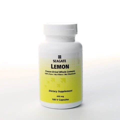 Whole Lemon Concentrate | Seagate | Freeze-Dried | No Fillers | No Chemicals | Dietary Supplement | 100 Capsules | VitaminLife