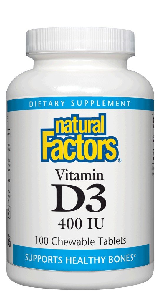 Natural Factors Vitamin D3 for Kids 400 IU Chewable 100 Chewable