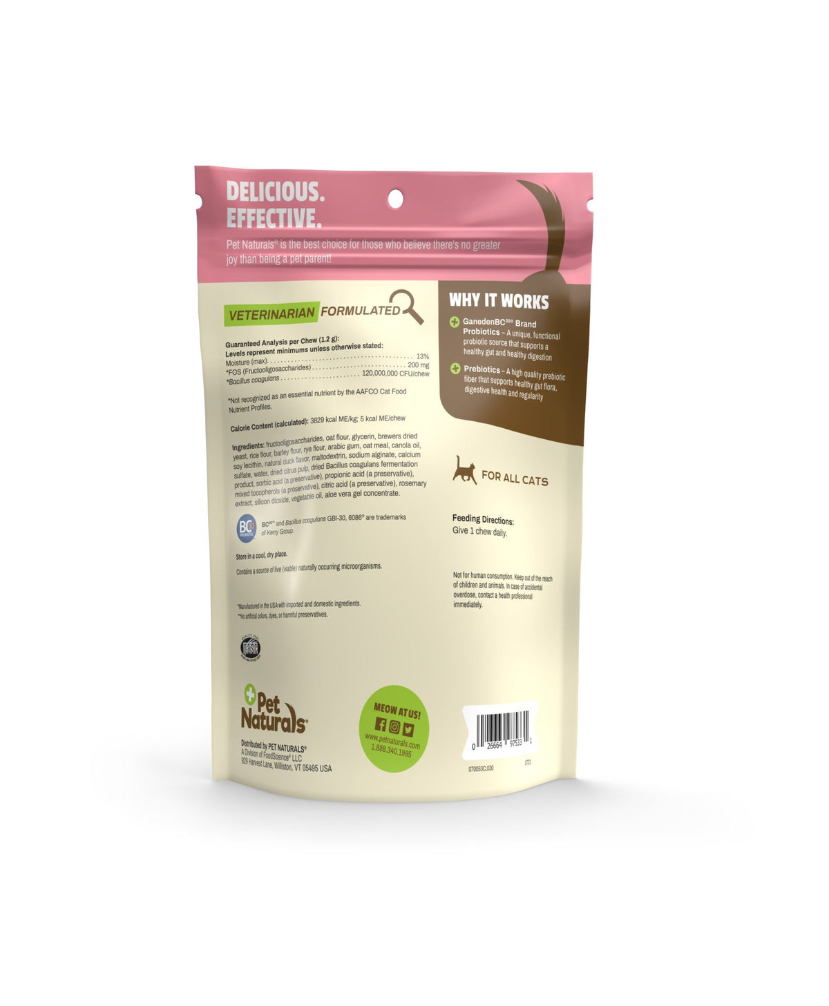 Pet Naturals Of Vermont Daily Probiotic for Cats 30 Chewable