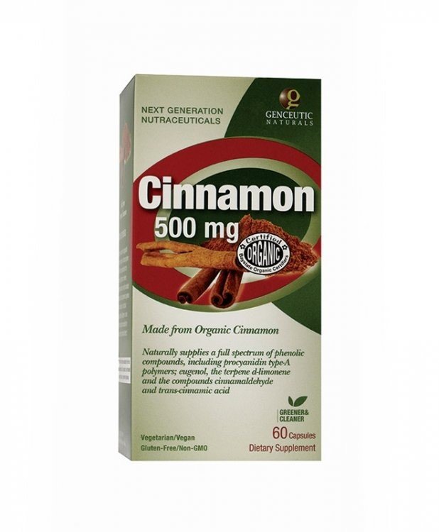 Genceutic Naturals Cinnamon Organic 500mg 60 Capsule