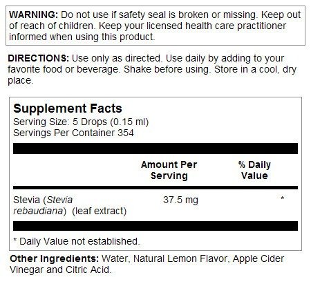 Kal Sure Stevia Extract - Lemon 1.8 oz Liquid