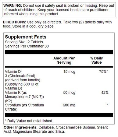 Natures Life Strontium Plus D &amp; K 60 Tablet