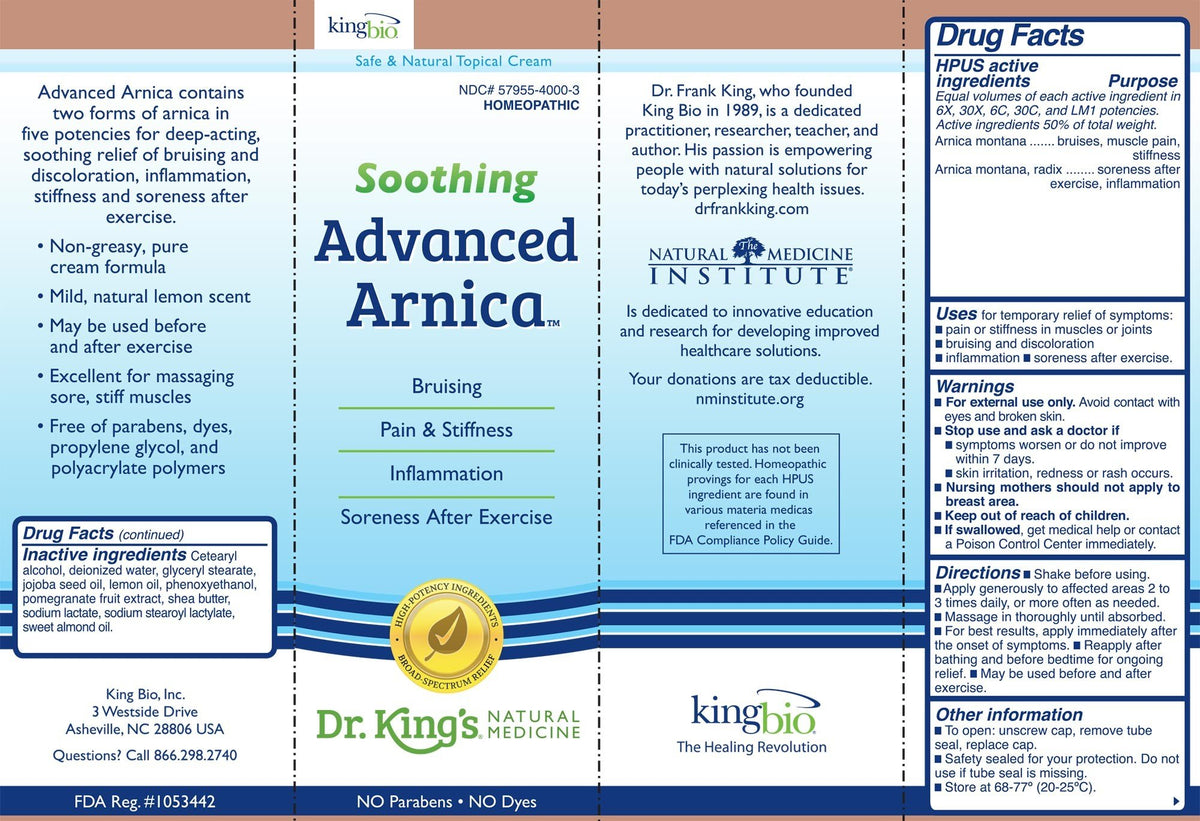 Dr King Natural Medicine Soothing Advanced Arnica 3 oz Cream