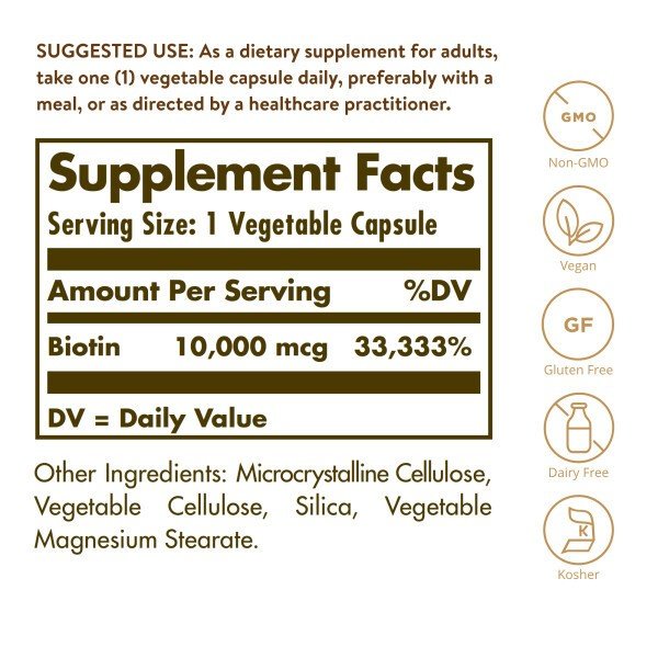 Solgar Biotin 10,000 mcg 120 VegCap