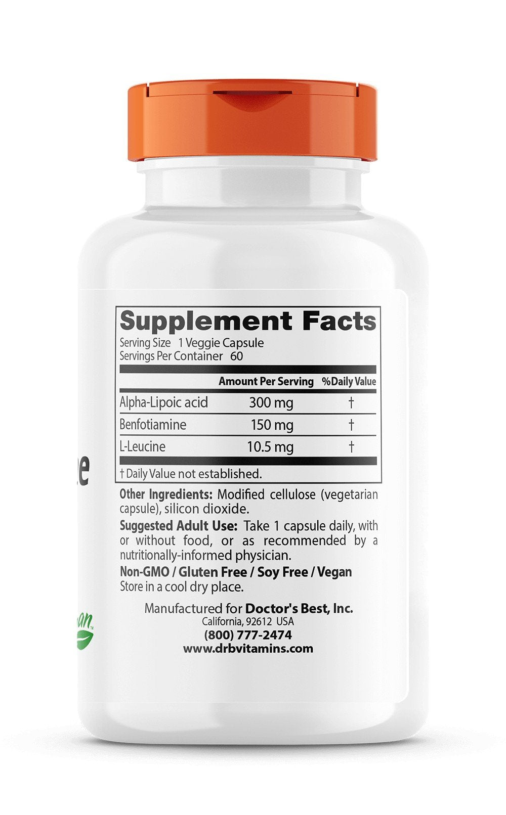 Doctors Best Best Benfotiamine 150 + Alpha-Lipoic Acid 300 60 VegCap