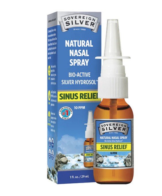 Sovereign Silver Natural Immunogenics Bio-Active Silver Hydrosol - Sinus Relief - Nasal Spray 1 fl oz Spray
