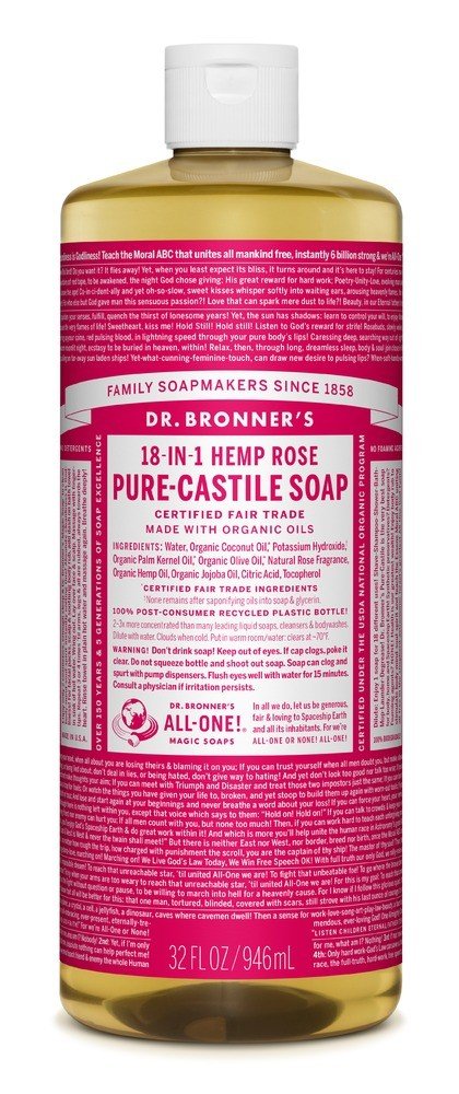 Dr. Bronner&#39;s Pure Castile Liquid Soap Rose 8 oz Liquid