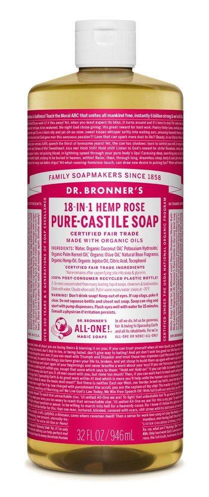 Dr. Bronner's Pure Castile Liquid Soap Rose 32 oz Liquid