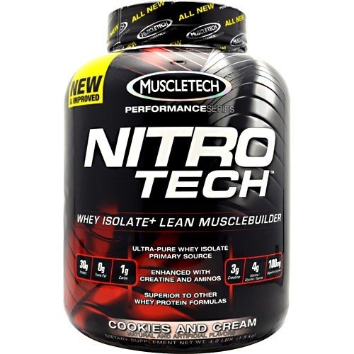 Muscletech Performance Series Nitro-Tech Cookies &amp; Cream 4 lb Powder