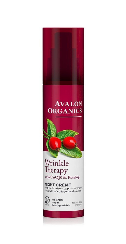 Avalon Organics Wrinkle Therapy with CoQ10 &amp; Rosehip Night Creme 1.75 oz Cream