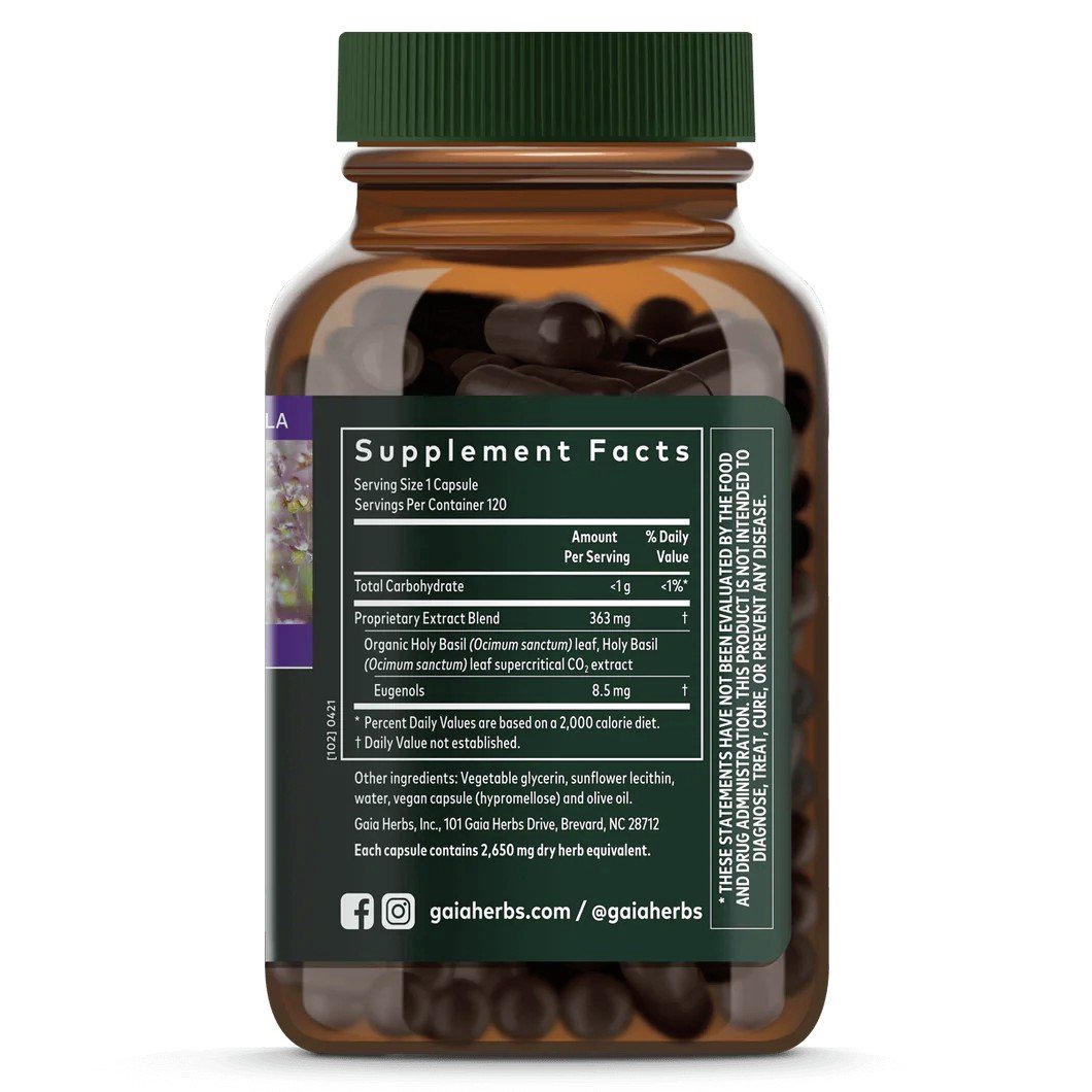 Gaia Herbs Holy Basil Leaf 120 VegCap