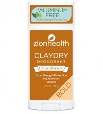 Zion Health Clay Dry Solid Silk Citrus Blossom Deodorant 2.5 oz Stick