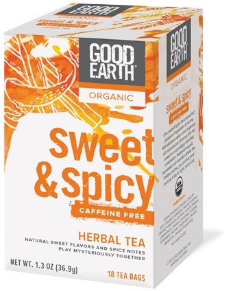 Good Earth Teas Organic Sweet & Spicy Herbal Caffeine Free 18 Tea Bag