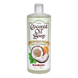 Nutribiotic Pure Coconut Oil Soap Peppermint& Bergamont 32 oz Liquid